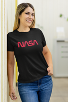 Cosmic Emblem: Red NASA Logo Tee
