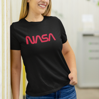 Cosmic Emblem: Red NASA Logo Tee