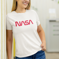 Cosmic Emblem: Red NASA Logo Tee