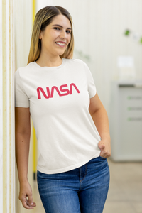 Cosmic Emblem: Red NASA Logo Tee